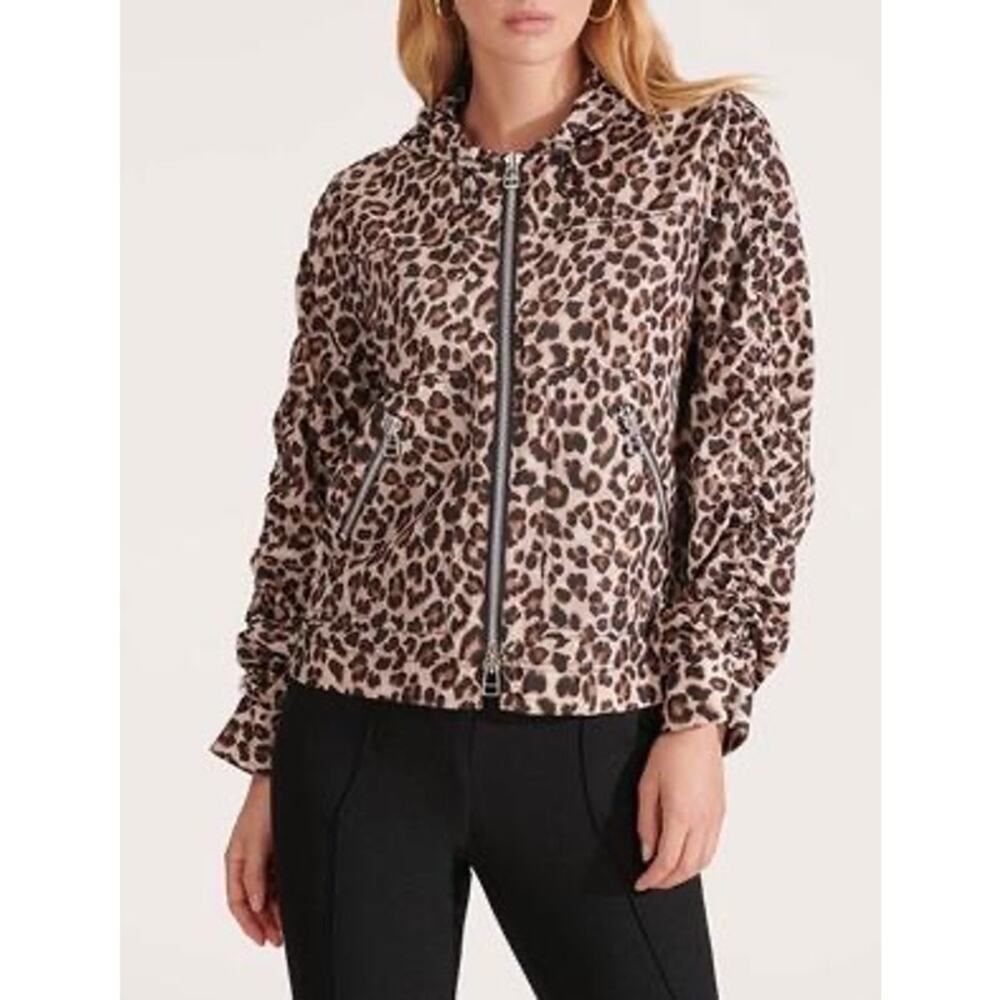 Veronica Beard Sibila Leopard Print Anorak Jacket Brown Multi Size S Hooded - Picture 15 of 15